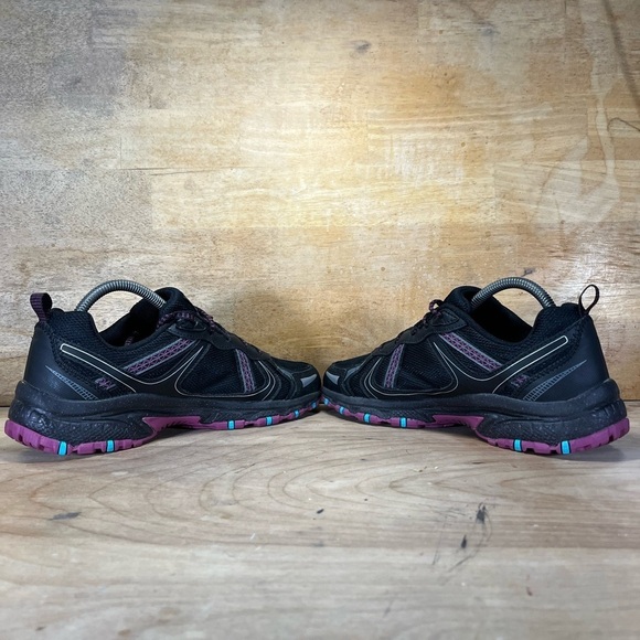 Skechers Hillcrest Womens Sz 9 Trail Running Shoes Sneakers Black Purple 149820 - Picture 5 of 8